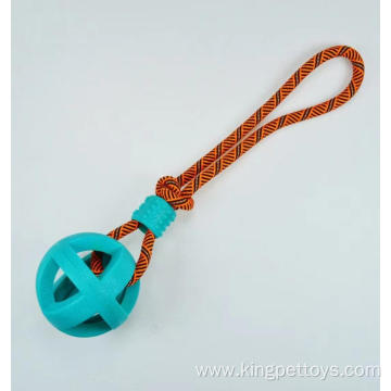 Dog hollow ball toy TPR Pet Ball Rope